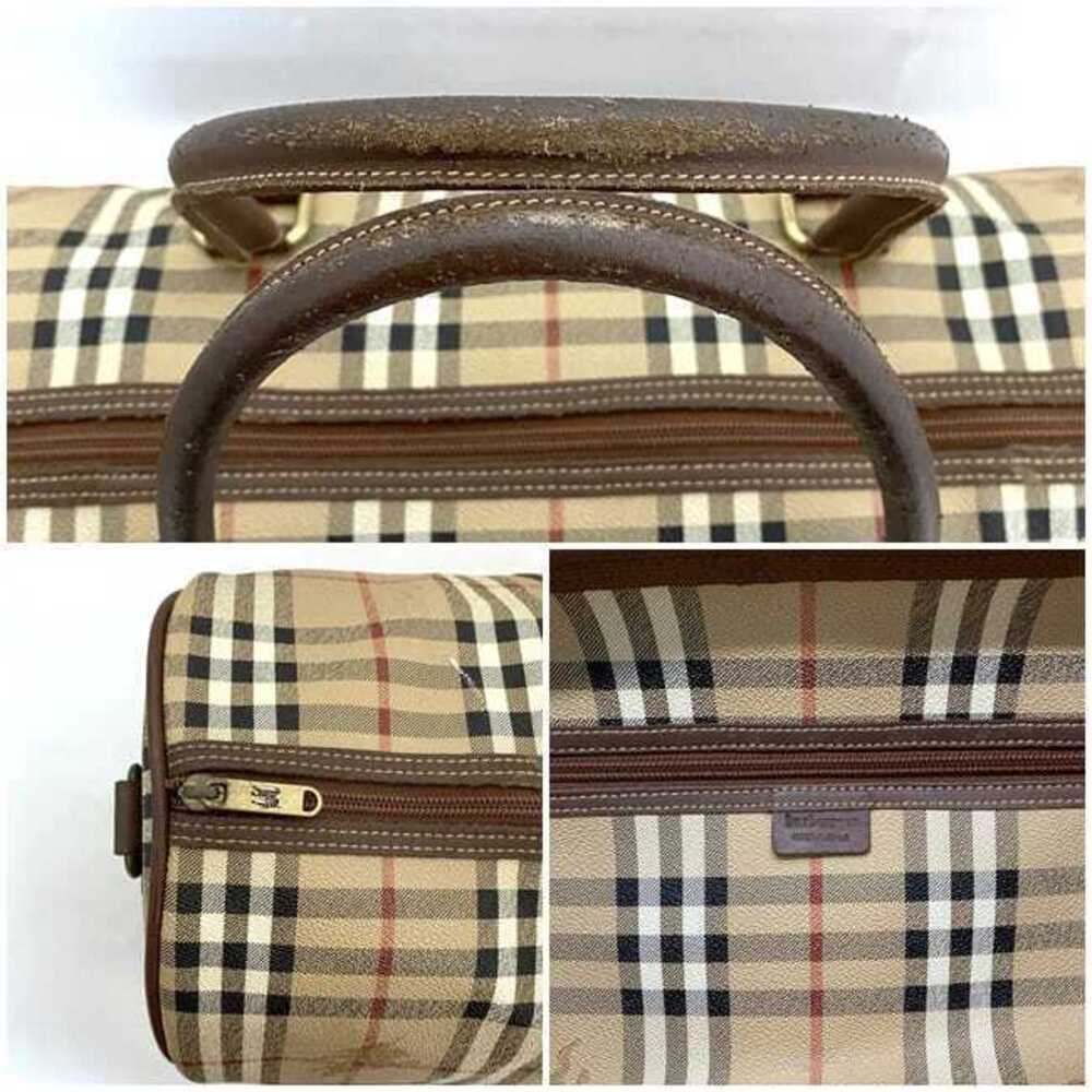 Burberry Boston Bag Beige Brown Check Travel Burberrys Zipper Business Trip - Picture 9 of 10
